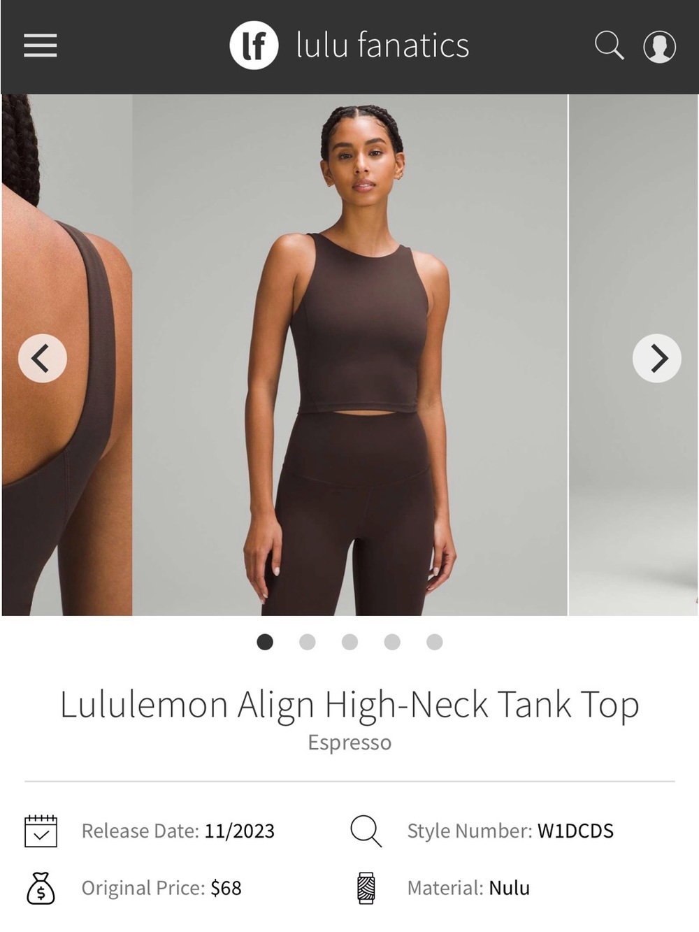 lululemon athletica Align High-Neck Tank Top - Espresso Brown